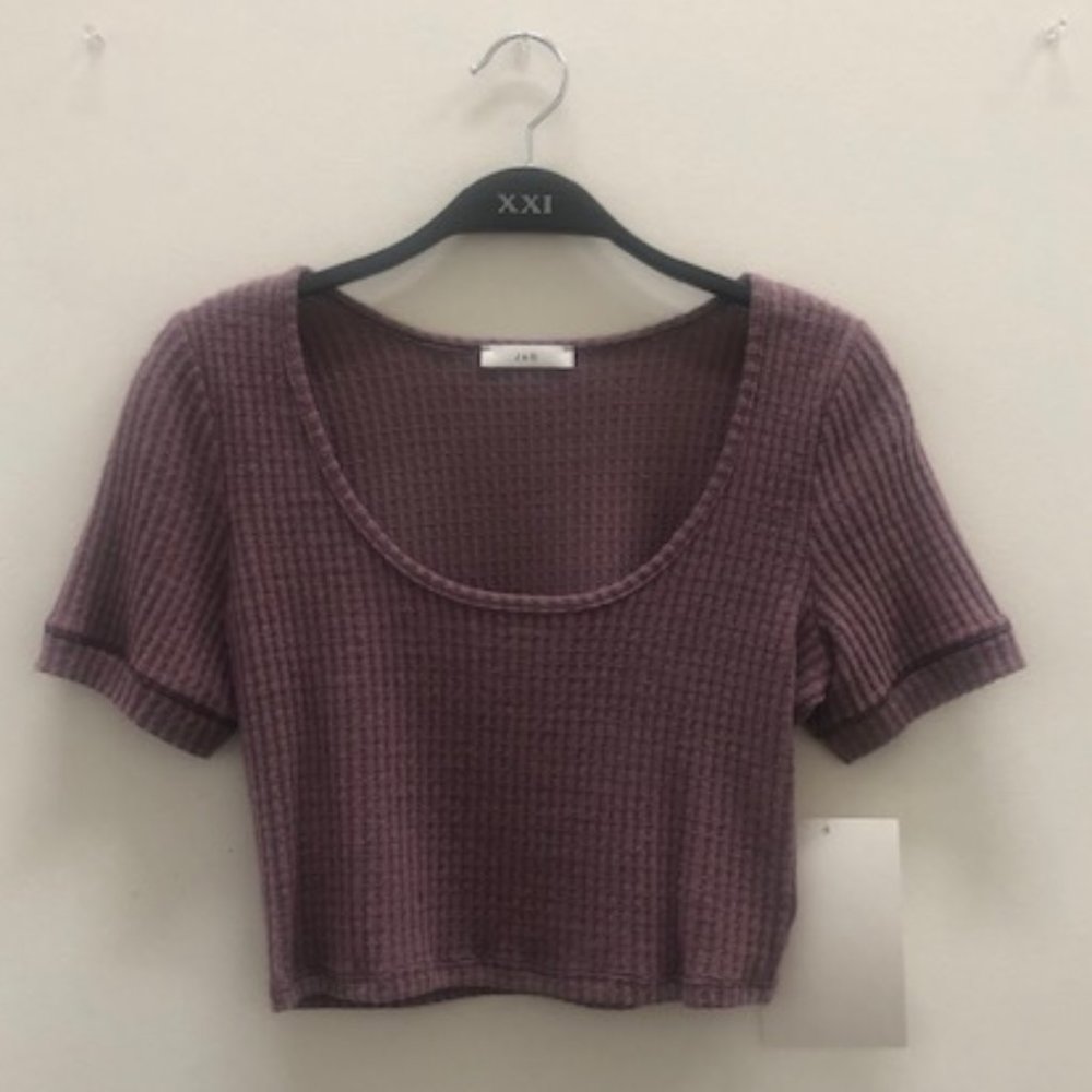 dusty violet medium crop top